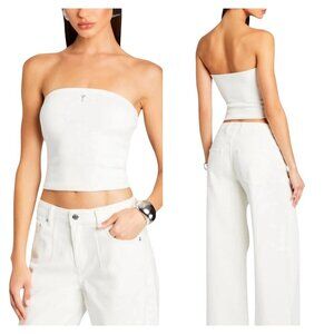 Retrofête Samantha Tube Top White XL Martini Logo NWT $148 Strapless Cotton